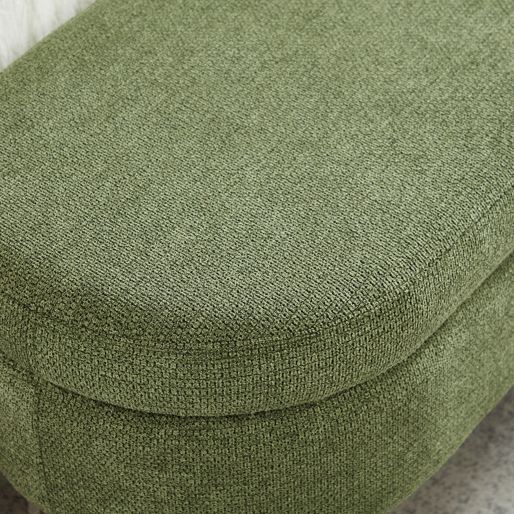 Panca contenitore imbottita con vano portaoggetti in chenille con fori di ventilazione verde 112 × 42 × 24,8 cm