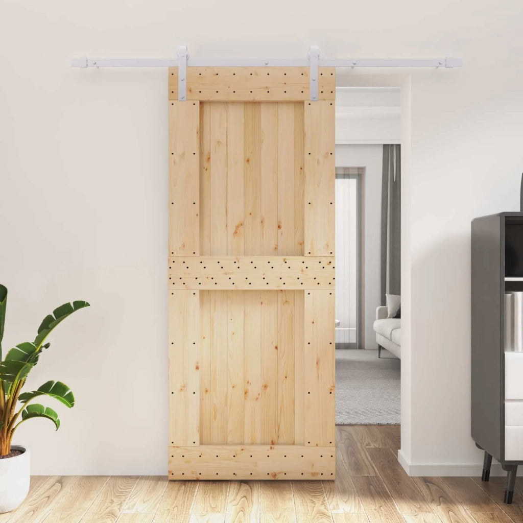 Porta scorrevole Naturale e Bianco 85 x 210 cm 3444959