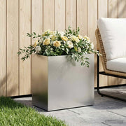 Vaso da giardino Argento 50 x 30 x 50 cm Acciaio Inox 8005534