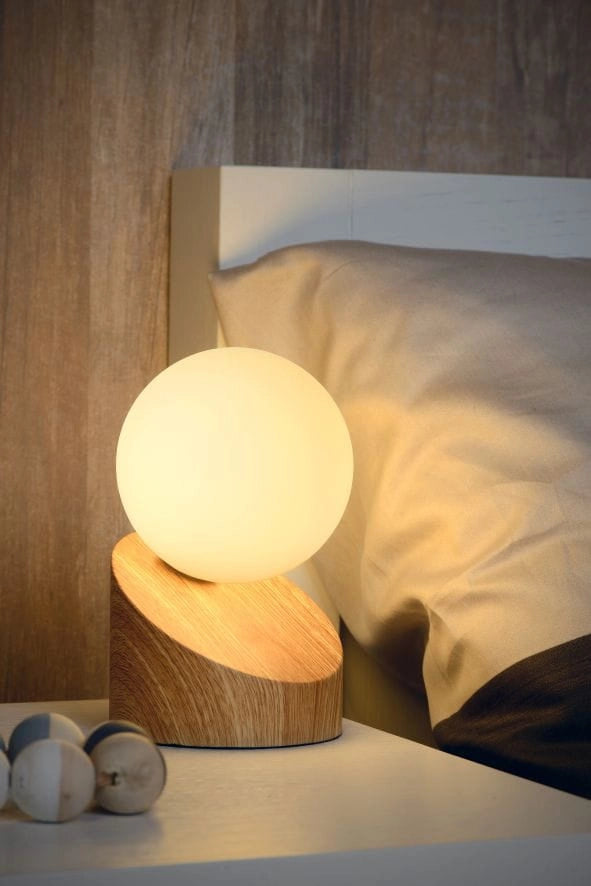 Lampada da tavolo Lucide LEN bronzo/bianco G9 5W 45561/01/72