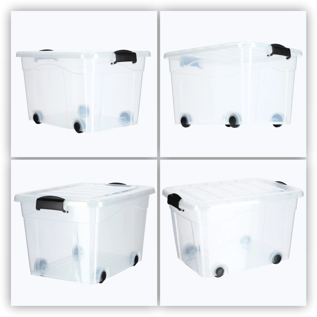 Contenitore per giocattoli KADAX, grande scatola con ruote, in plastica, grande 40 litri