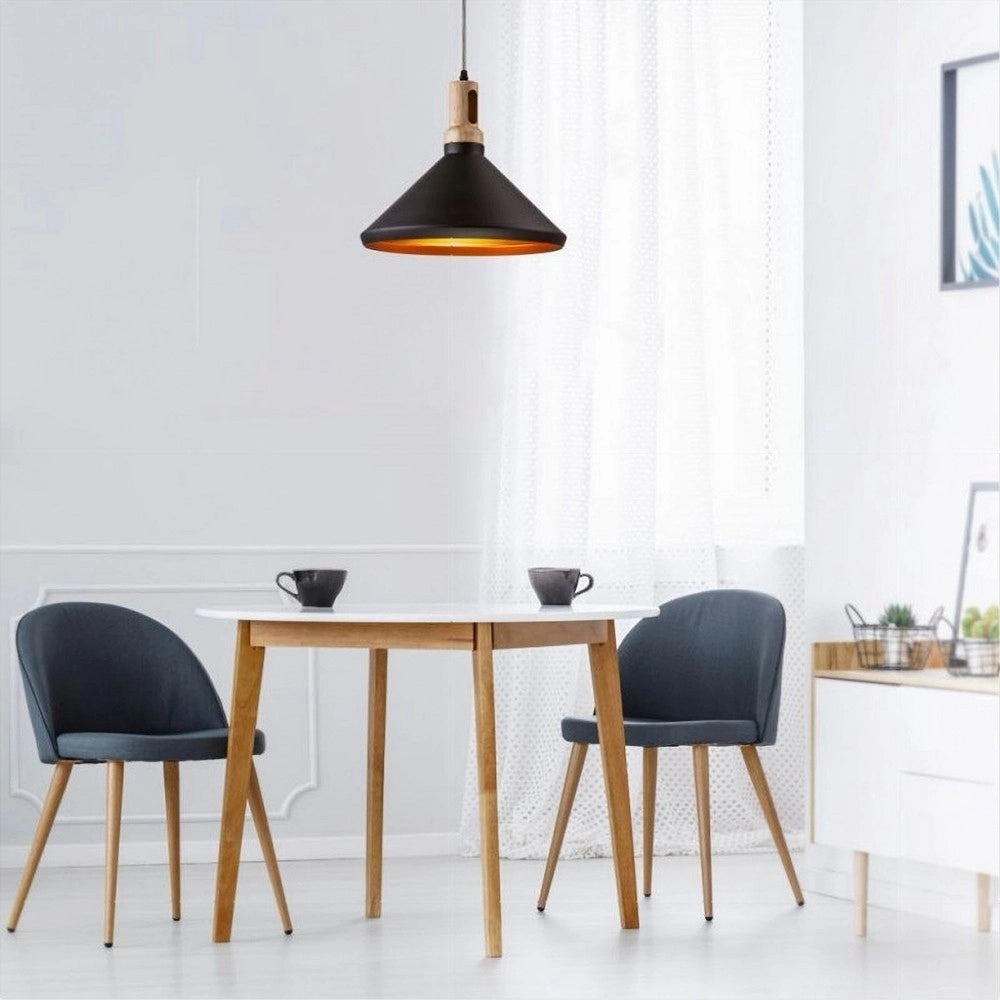 Trade Shop - Lampadario A Sospensione Stile Industriale Lampada Pendente E27 Nero Bianco A92 - Nero