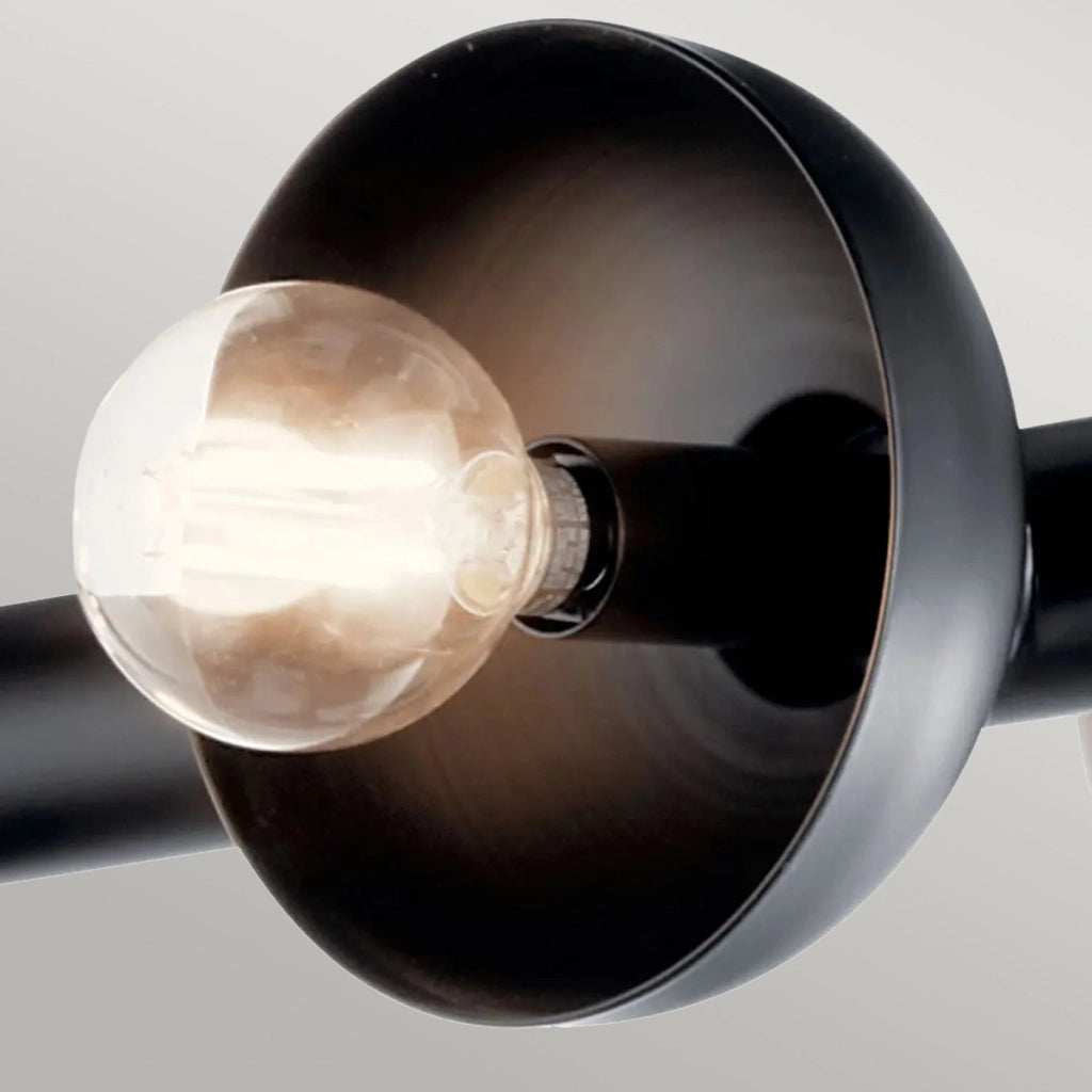 Lampada sospesa Palta loft nera 122cm 10xE14 Kichler