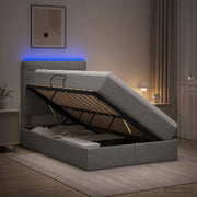 Letto con contenitore LED e materasso Grigio Chiaro 3459867