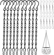 Set di catene per piante da 20 pezzi, 10 pezzi di catene metalliche da 24 cm per gabbie con 10 catene da 360 gradi rotative per l'appendage di nidi per uccelli e gong per vento