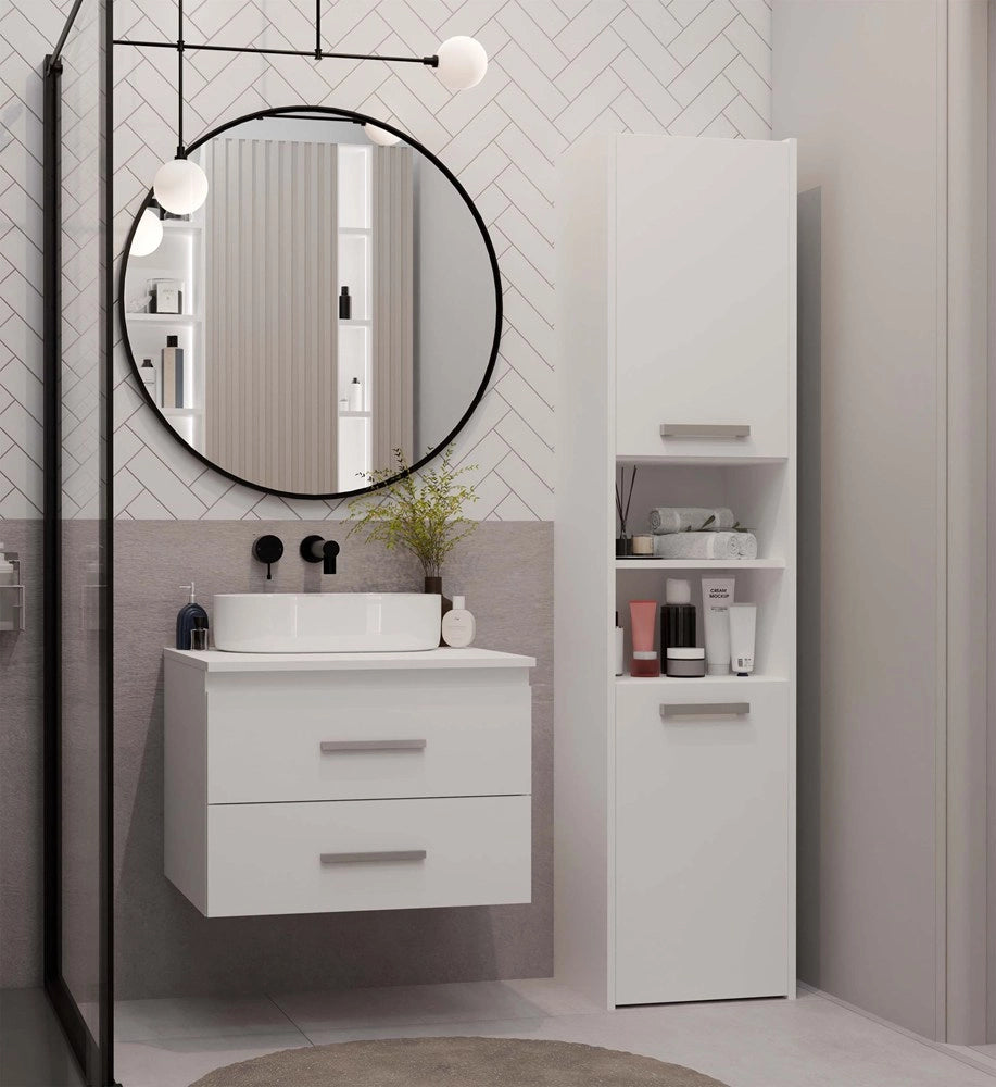 Mobile sottolavabo NEL 60 bagno 2 cassetti bianco