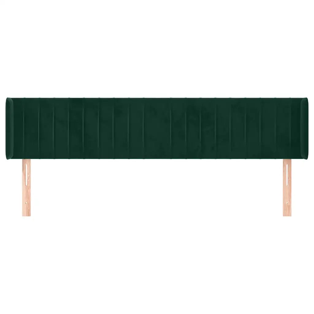 Testiera ad Orecchio Verde Scuro 203x16x78/88 cm in Velluto 3119075