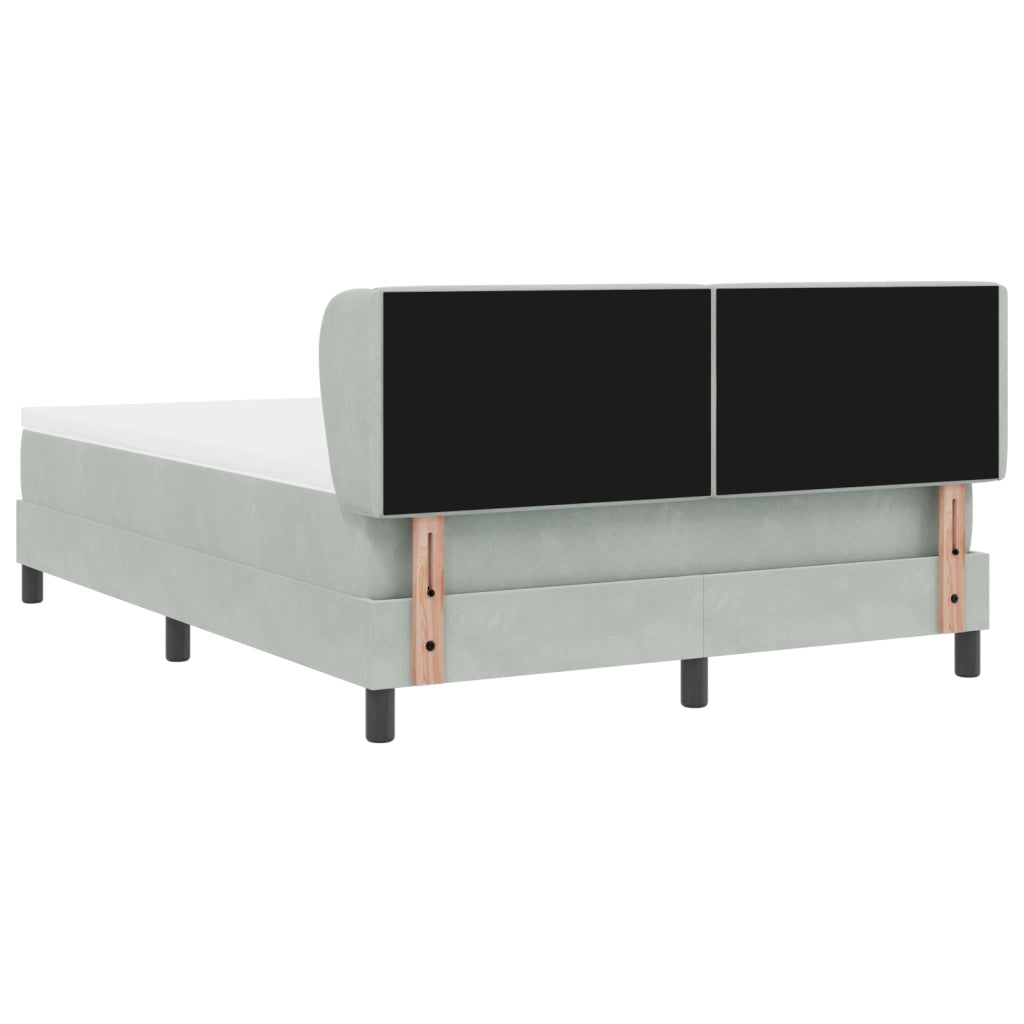 Letto a Rete con Materasso Grigio Chiaro 140x190 cm Velluto