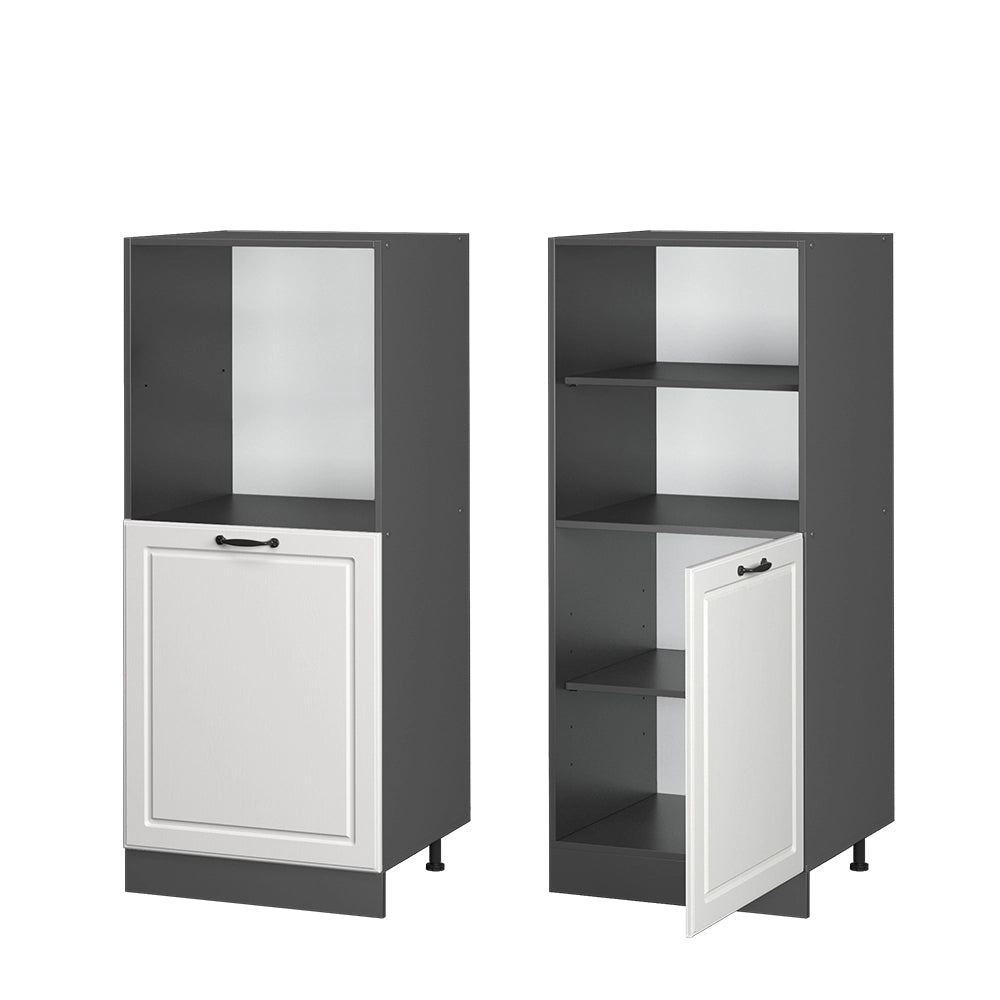 Mobile per forno da incasso R-Line Bianco rustico/Antracite 60 cm Vicco