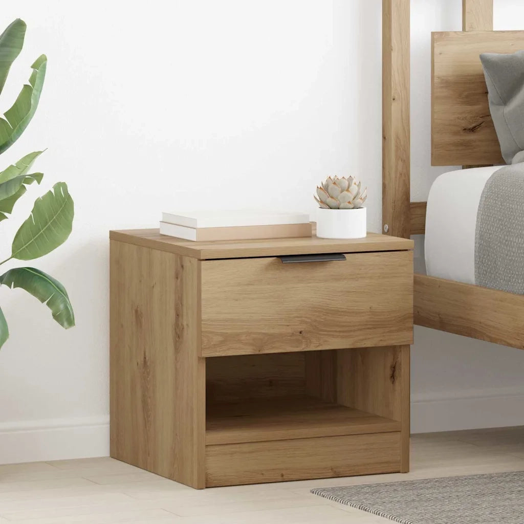 Armadietto per letto 2 pcs Rovere artigianale 40 x 39 x 40cm