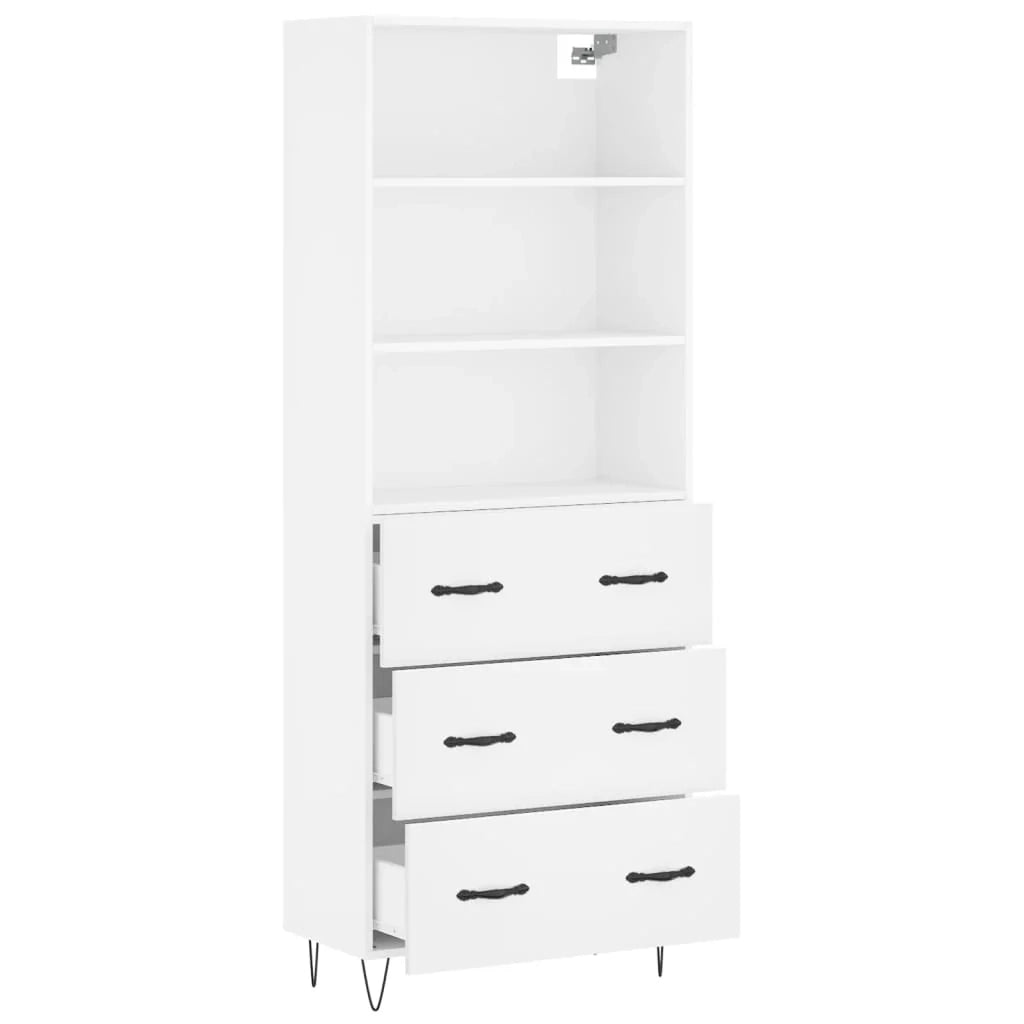 Buffet credenza cassettiera mobiletto mobile contenitore organizer cucina soggiorno salotto alto 69,5 x 34 x 180 cm legno ingegnerizzato bianco 02_0032732