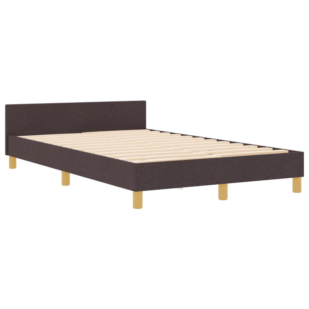 Struttura Letto  Marrone Scuro 120x190 cm in Tessuto