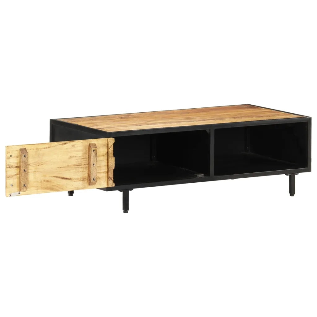Tavolino da Salotto-Tavolino da soggiorno-Tavolo 105x50x35 cm in Legno di Mango Grezzo