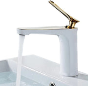 Wastafel con miscelatore moderno - interamente in rame - miscela acqua calda e fredda - facile da installare - sostenibile - piastra in ceramica - miscelatore per docce