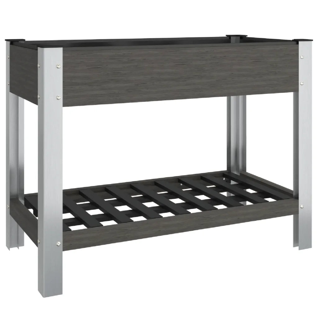 Fioriera Rialzata Giardino con Ripiano Grigia 100x50x75 cm WPC 362569