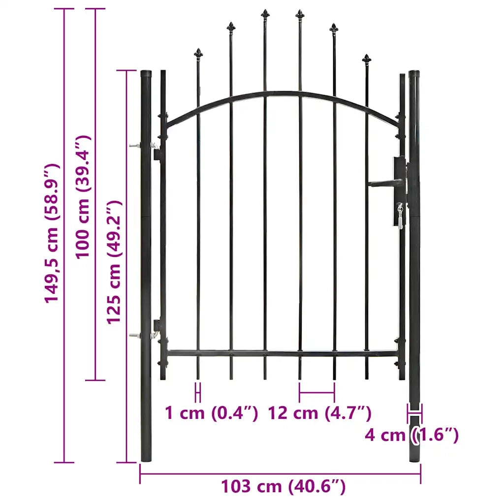 Cancello da Giardino Woerden in Acciaio 1x1 m Nero CFW8331073