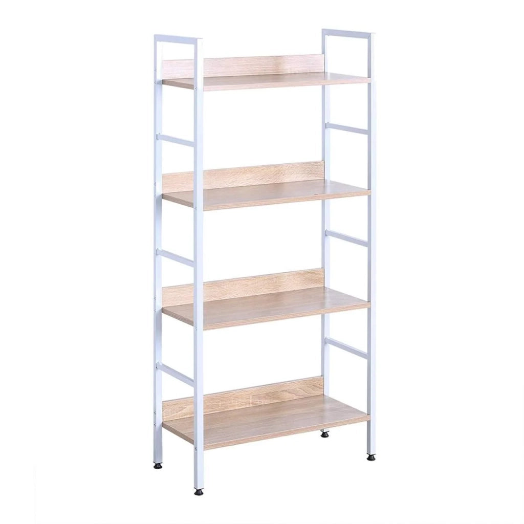 Libreria verticale in metallo finitura bianco e rovere chiaro 19_0000396