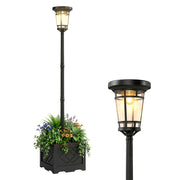 Lampada da giardino solare con vaso per fiori 195cm ¨C zephmum ¨C 2 livelli luminosit¨¤ IP44