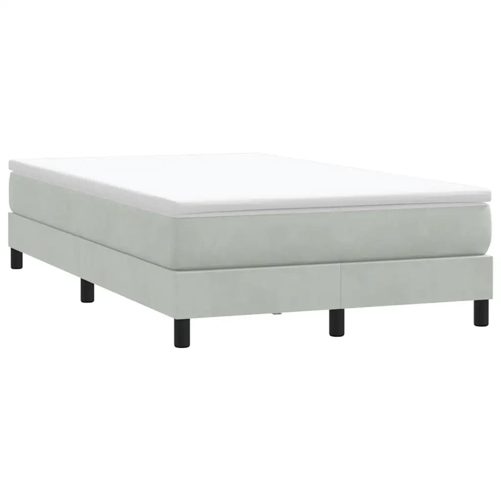 vidaXL Giroletto Molle senza Materasso Grigio Chiaro 120x210cm Velluto