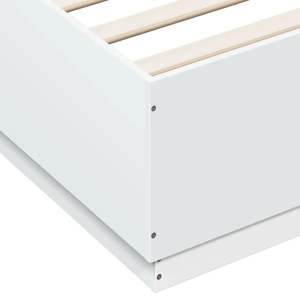 Giroletto con Luci LED Bianco 150x200 cm in Legno Multistrato 3209604