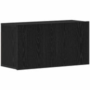 Mobile TV moderno a parete con pratico vano contenitore 80 x 30 x 41 cm realizzato in legno composito di rovere nero 02_0051835