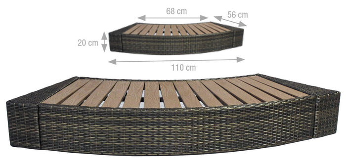 Vasca Idromassaggio da Esterno Semirigida Riscaldata 4+2 Posti con Mobili Ø184x73 cm NetSpa Vita Premium Marrone