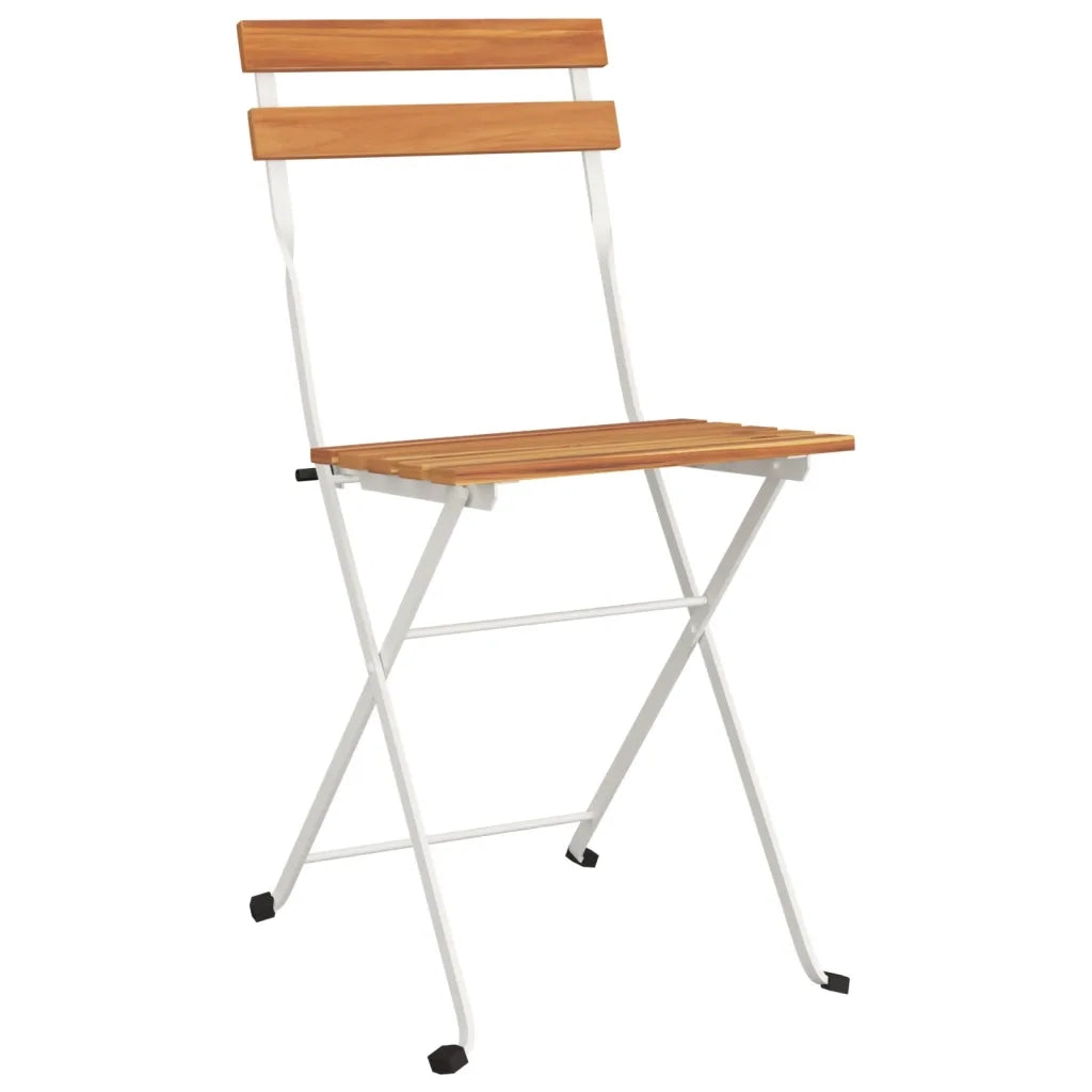Set Bistrò Pieghevole 5pz in Legno Massello di Acacia e Acciaio 3152100