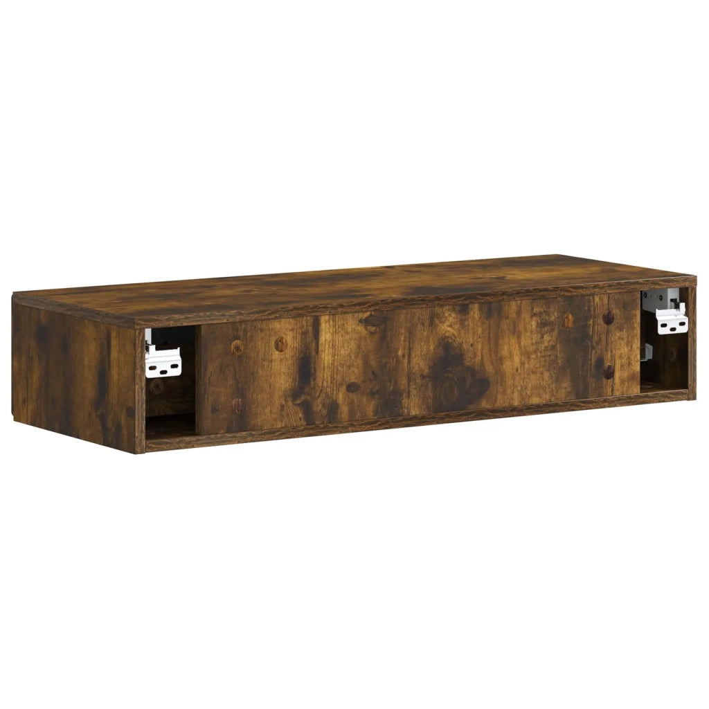 Tavolino da Parete Laterale Rovere Fumo 87,5 x 34,5 x 17 cm 899180