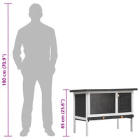 Conigliera per Esterni con Piano Singolo Grigia in Legno 170828