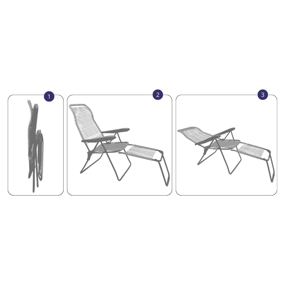 Sedia sdraio Lipari XL cordonata reclinabile in pvc blu