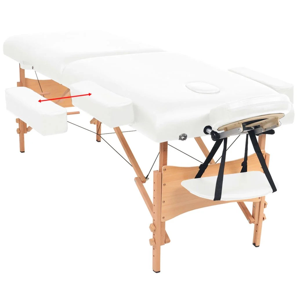 Lettino da massaggio pieghevole a 2 sezioni spessore 10 cm bianco 02_0001866