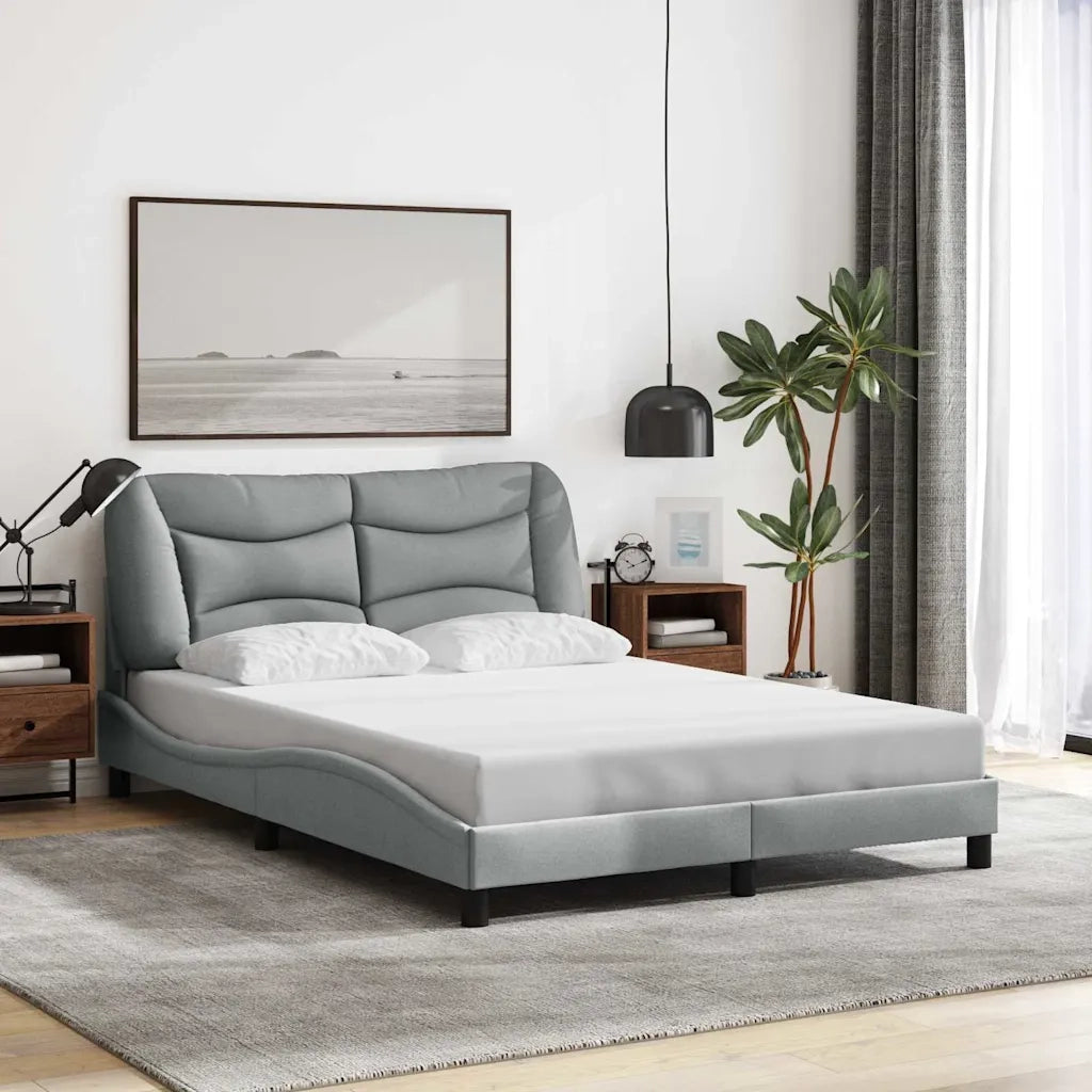 Giroletto senza Materasso-Struttura Letto Hvar Grigio Chiaro 140x200 cm Tessuto