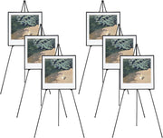 6 Pz Cavalletto per Dipingere, Cavalletto Pittura in Metallo con Staffe Regolabili, Piedini Antiscivolo e Borsa, Cavalletti da Esposizione Portatile, Portata 10 kg, Per Dipinti Poster
