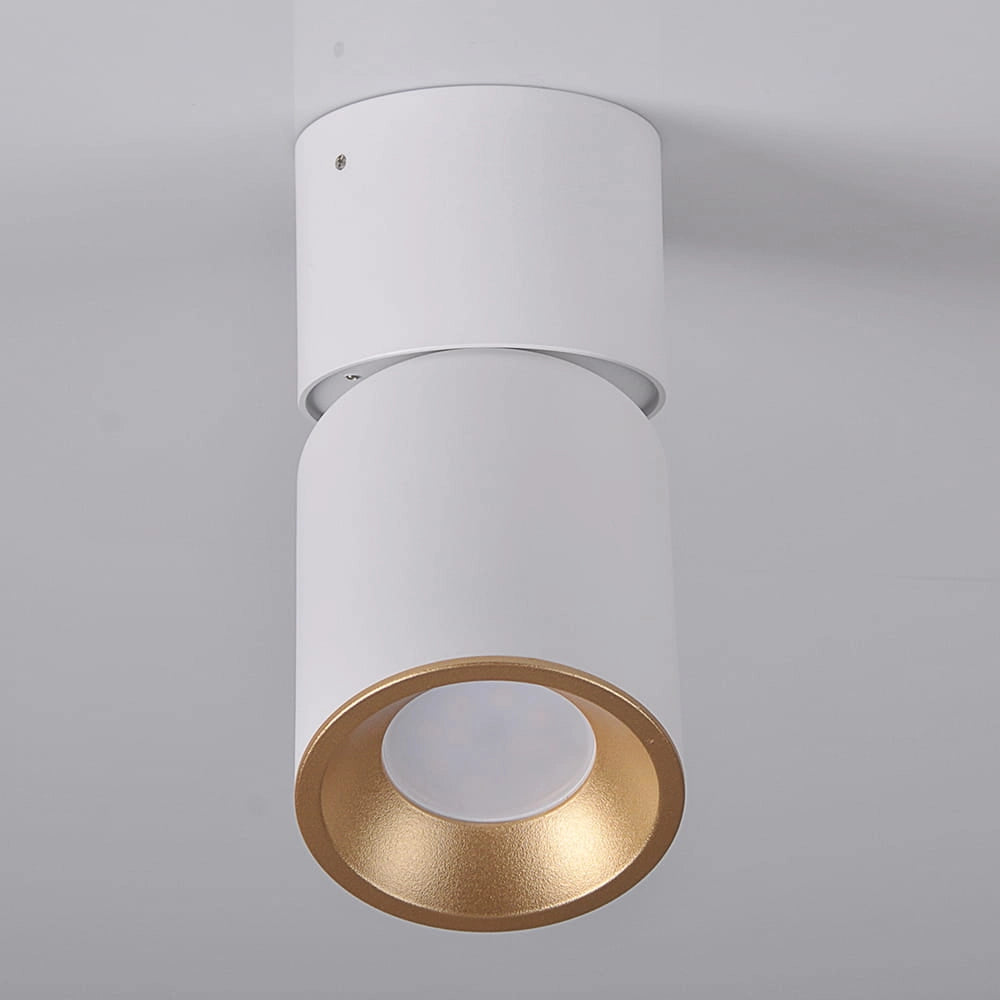 Faretto plafone orientabile GU10 bianco-oro Astra Polux