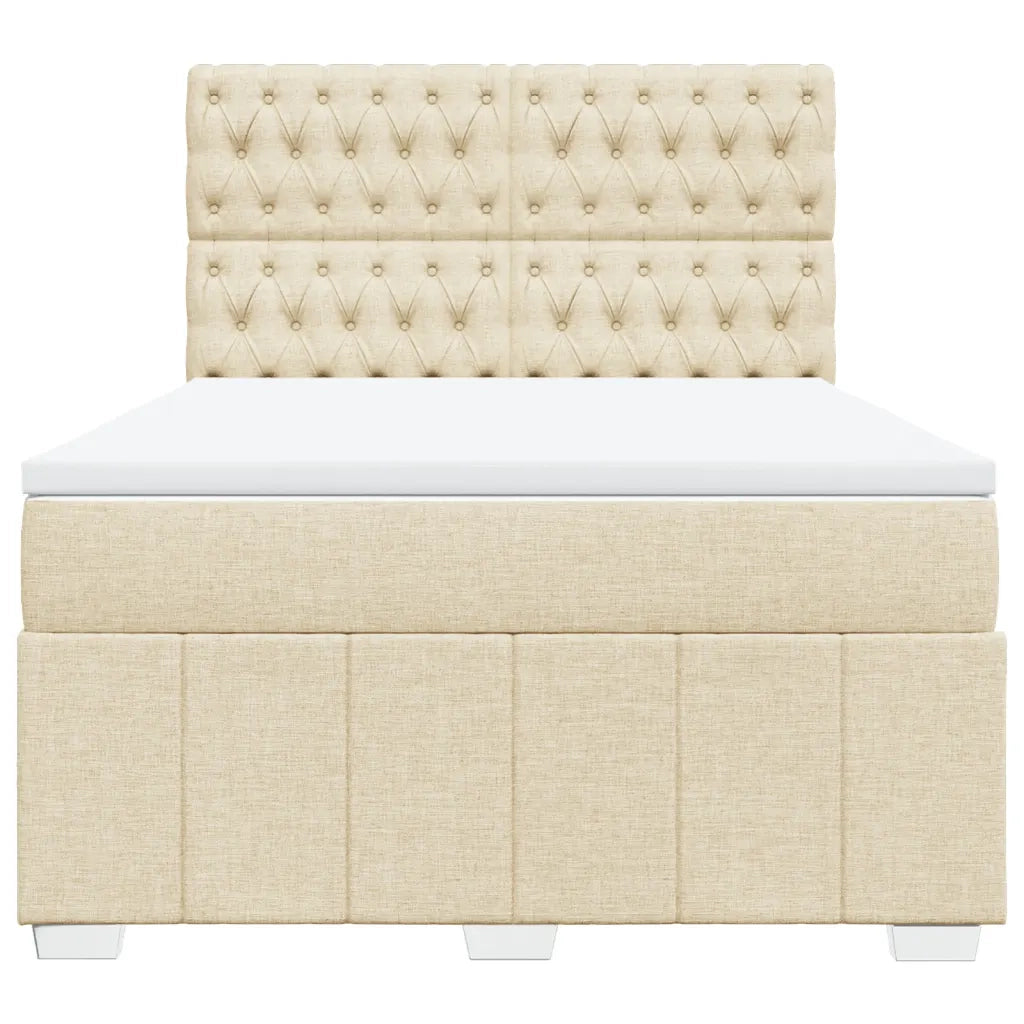 Giroletto a Molle con Materasso Crema 140x200 cm in Tessuto 3294003
