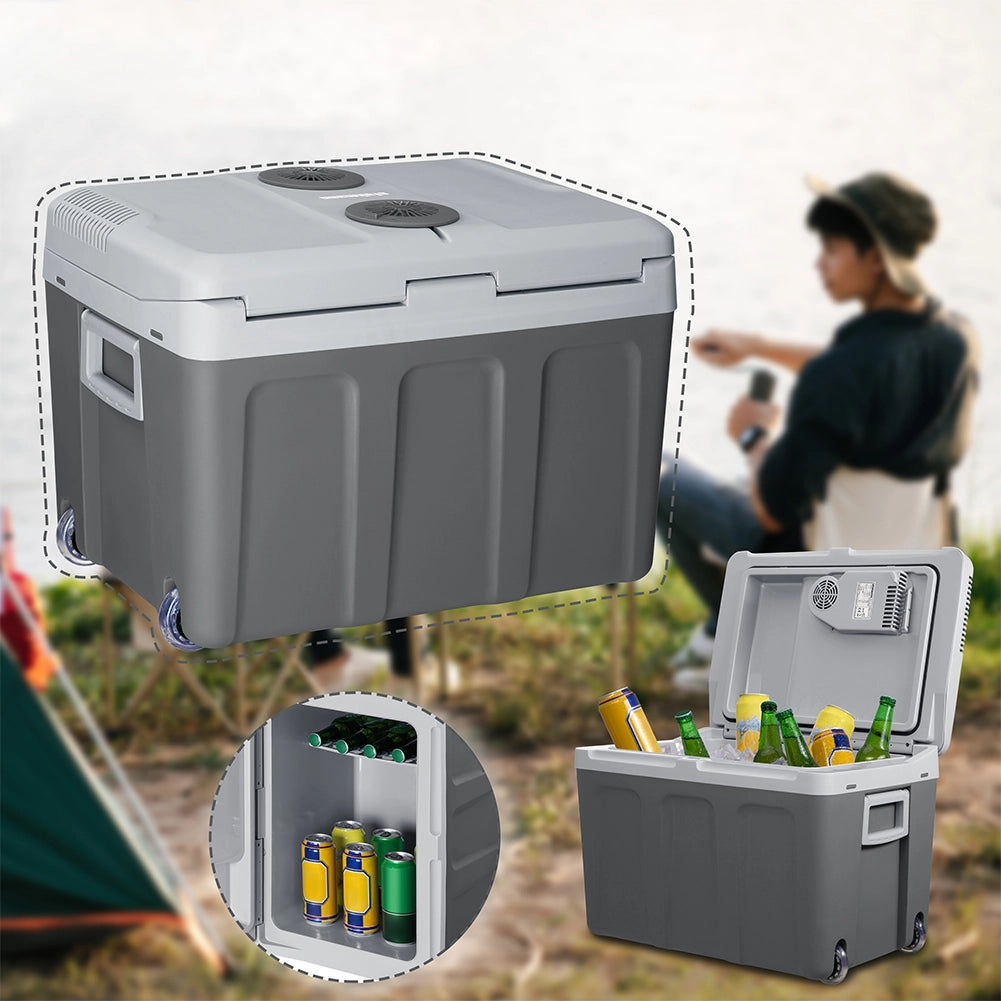 Frigorifero Elettrico Portatile 40L Caldo/Freddo Grigio Spina 230V e 12V Grigio