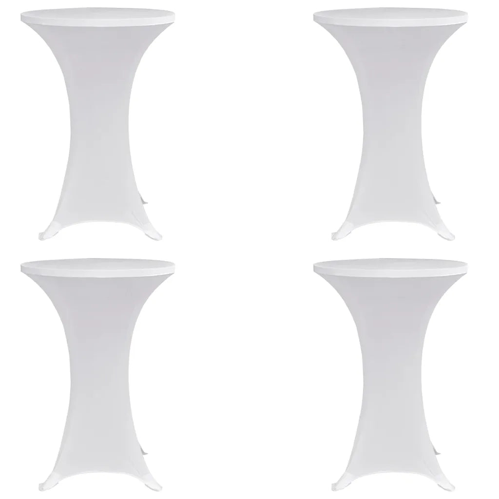 Coperture Verticali per Tavolo 4 pz Ã˜60 cm Bianco Elastico