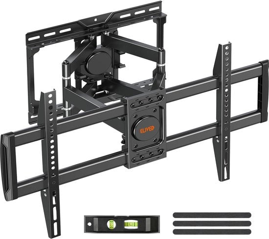 Sostegno per parete per TV per la maggior parte delle TV da 37 a 84 pollici fino a 45 kg, sospensione per TV max. VESA 600x400 mm, braccio oscillante con cuscinetti a rulli di alta qualità per una movimentazione TV liscia, EV3023