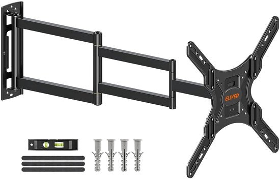 Sostegno per TV con braccio lungo per la maggior parte delle TV da 26 a 65 pollici, supporto angolare per TV, estendibile fino a 950 mm, massimo VESA 400 x 400 mm, carico massimo 35 kg, EV3018