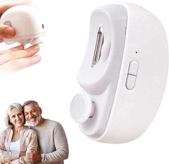 Elettrotrimmer 3 in 1 intelligente per seni, bambini e adulti, con illuminazione LED per unghie dei polpastrelli e dei piedi (bianco).