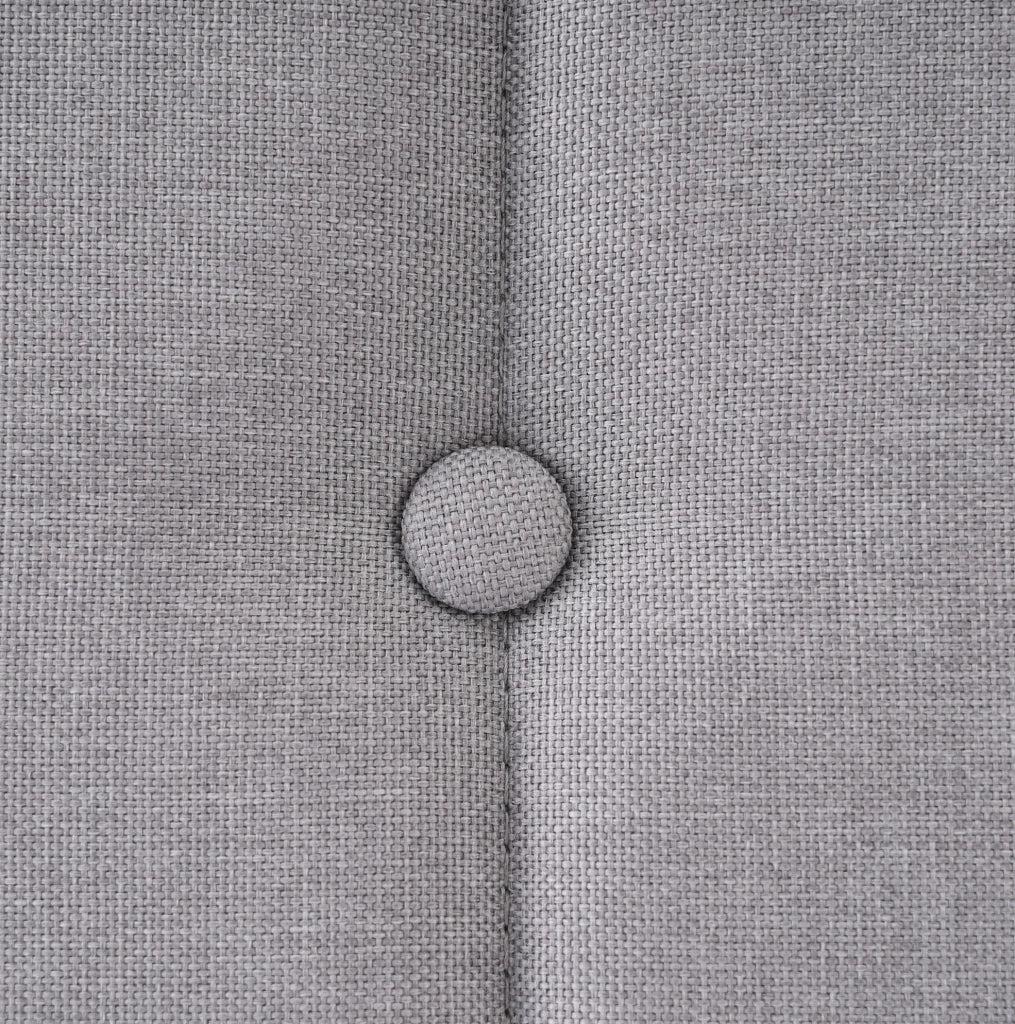 Letto matrimoniale imbottito 140x200 in lino grigio con USB Type-C e doghe