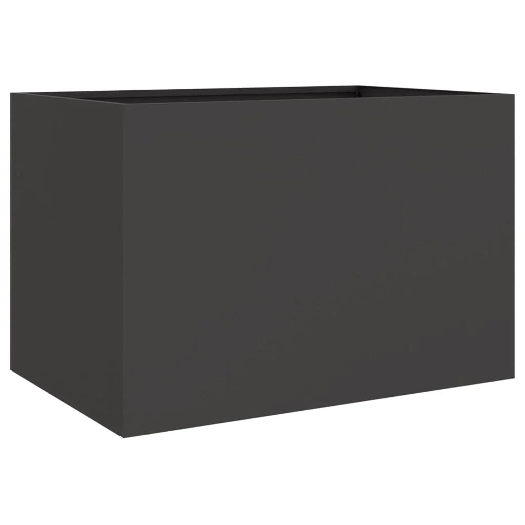 Fioriera rialzata per piante fiori terrazza giardino 62 x 40 x 39 cm acciaio nero 02_0037754