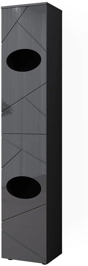 Armadio per la biancheria Irma, Antracite, 37.2 x 192 cm