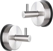 Set di 2 Zuignaphaken in Acciaio Inossidabile - Porta Asciugamani Extra Resistenti - Senza Forare - Asciugamani e Capispalla - Bagno e Cucina - Nero.