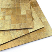 Tegelstickers 3D autofissanti per cucine, piastrelle quadrati in mosaico acqua-resistenti in oro fluente (10 fogli)