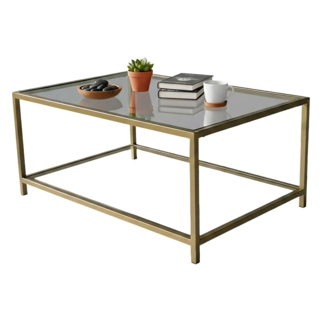 Mina, Tavolino da Salotto Cassetti, 90x60x40h cm oro