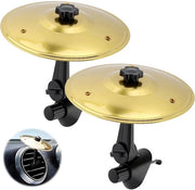 Due autocymbal per ventilazione di auto - mini cimbali metallici per auto, strumento musicale divertente per batteristi e appassionati di musica - regalo d'oro