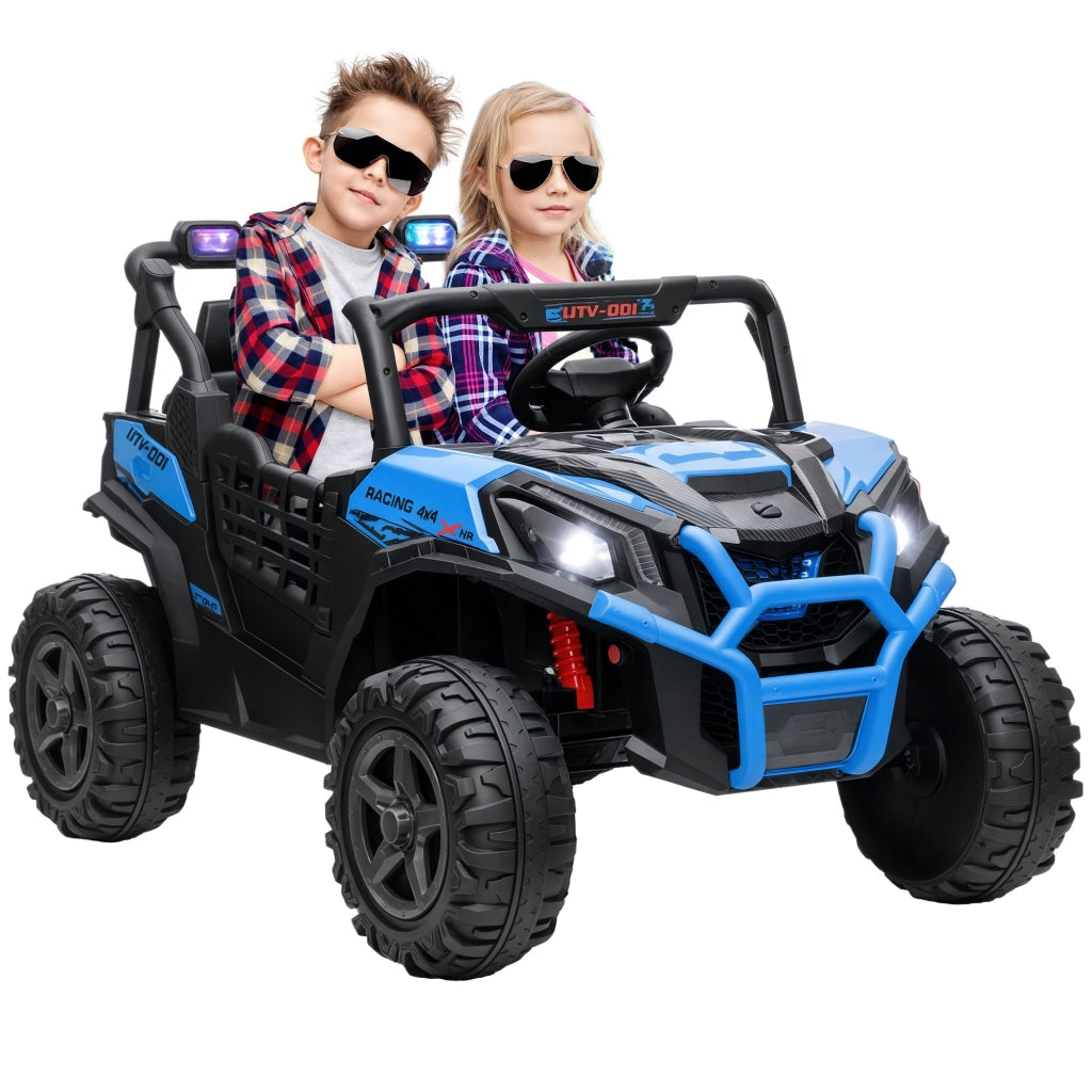 Macchina Elettrica per Bambini 24V a 2 Posti con Telecomando e 3 Velocit¨¤, Et¨¤ 3-8 Anni, Blu
