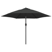 Ombrellone da esterno con LED e palo in acciaio da 300 cm antracite 02_0008173