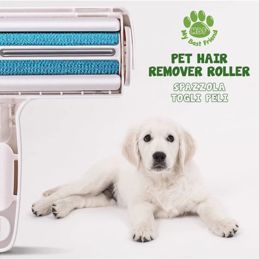 Trade Shop - Spazzola Rimuovi Peli A Rullo Con Contenitore Per Cani E Gatti Animali Domestici -